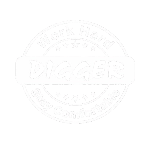 digger logo black background