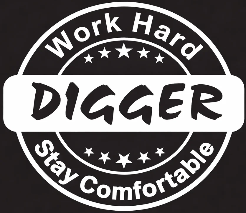 digger logo black background