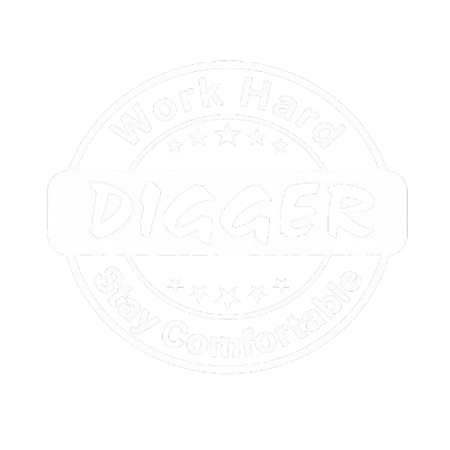 digger logo black background